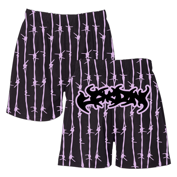 purple and black barbed wire boxers
