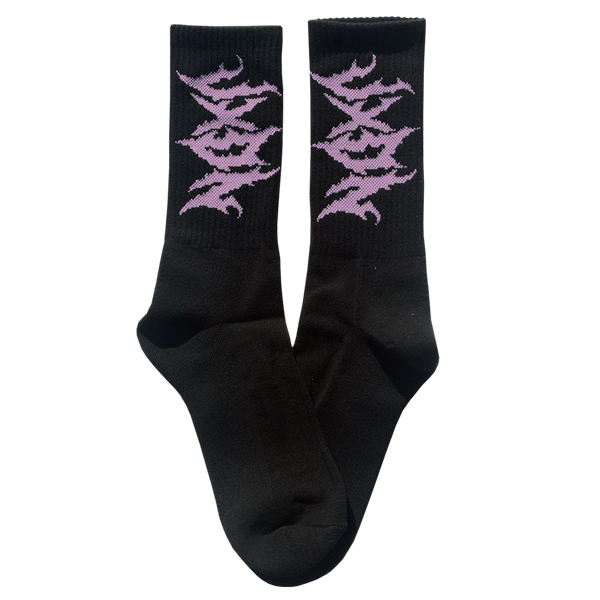 purple logo socks